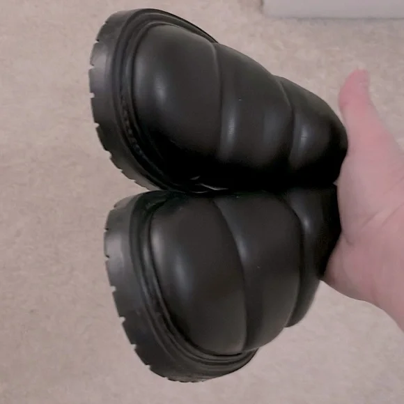 Staud black vegan leather lug soled mules - Picture 3 of 4